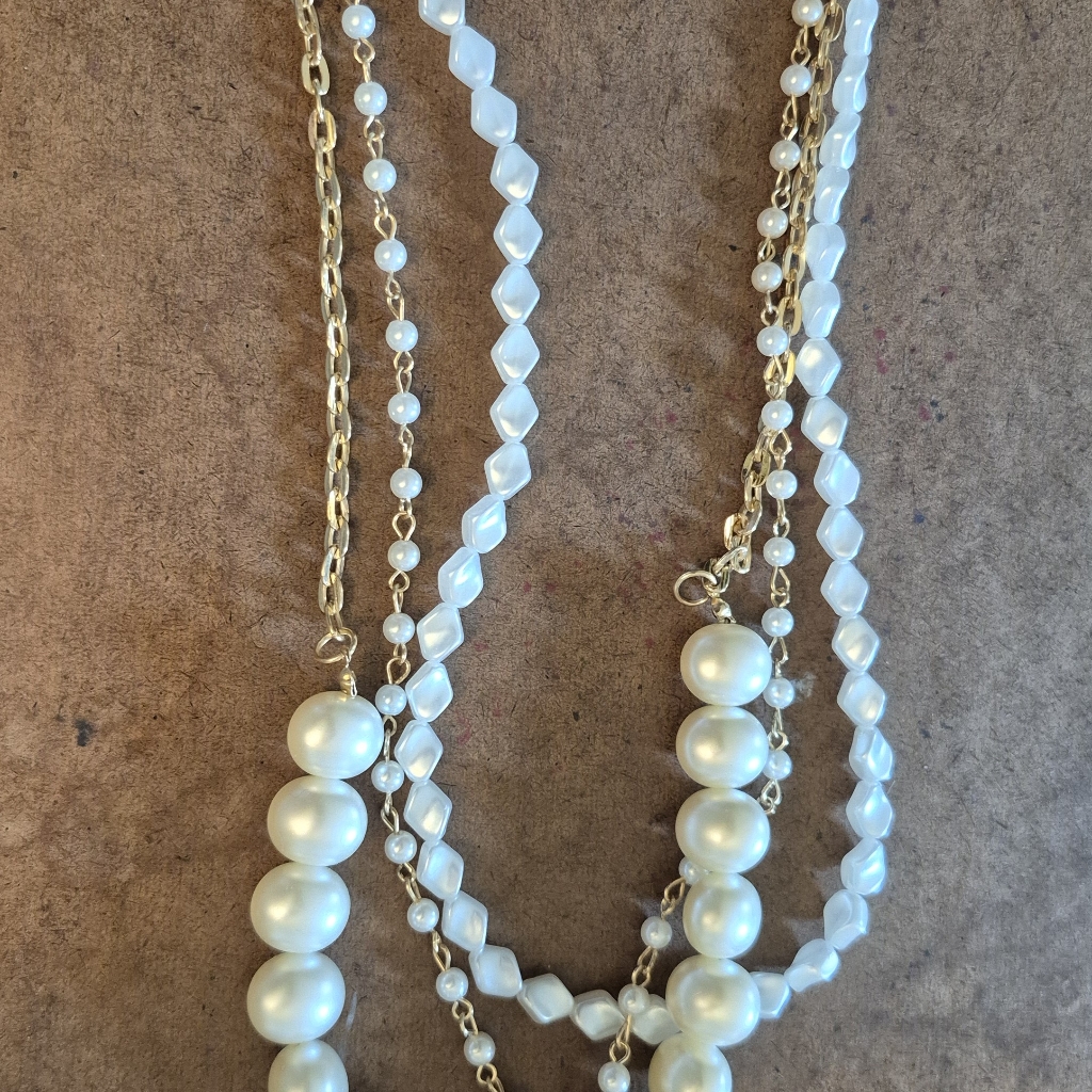 New Plunder Elegant Pearl And Gold Necklace 18$